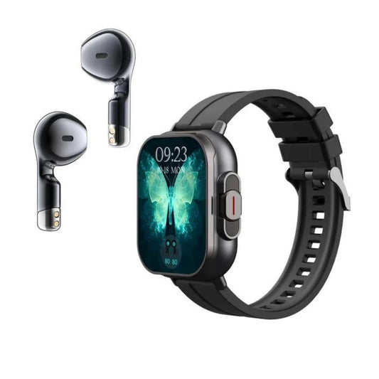 Montre connectée et écouteurs 2 - en - 1 - Gris foncé - Launchify